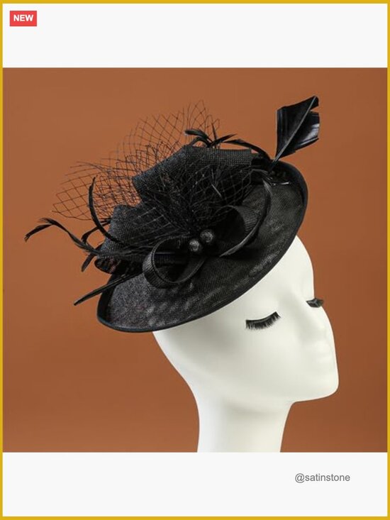 Vintage Tea Party Fascinator Hat with Adjustable Headband